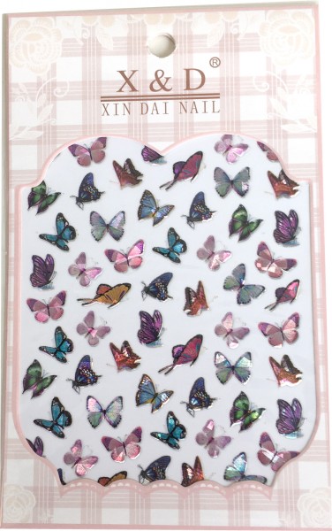 Nail art sticker mariposas de colores - iridiscente